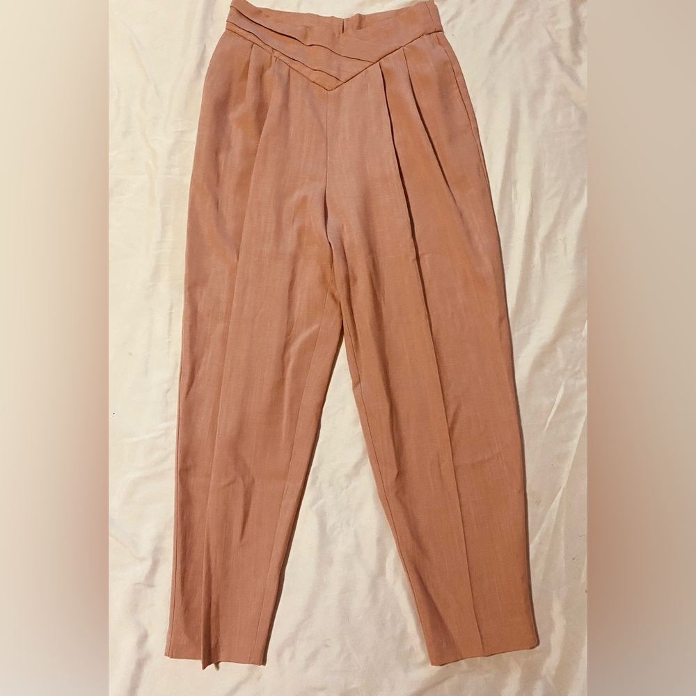 Happy Legs Vintage Pants Pink Crossover Waisted Trousers